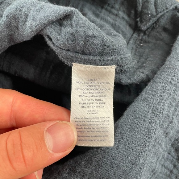 Faherty Dream Cotton Gauze Desmond Shirt Top Women XL Washed Blue Organic Summer - Picture 7 of 10
